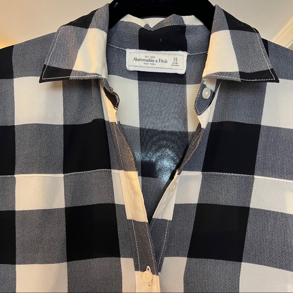 Gigham Chiffon Button Down Duster - image 2